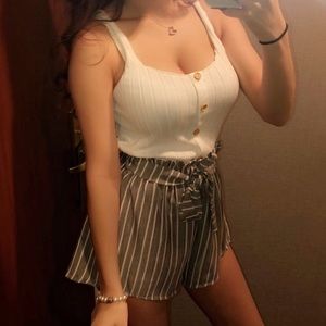 White button tank top